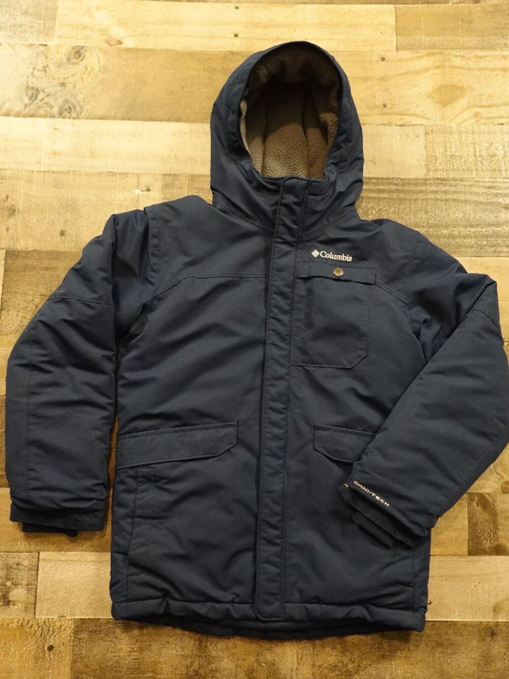 Columbia Nordic Strider Omni-Heat Jacket Kids Large Navy Insulated Winter